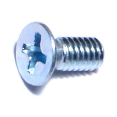 Midwest Fastener #8-32 x 3/8 in Phillips Flat Machine Screw, Zinc Plated Steel, 100 PK 07271